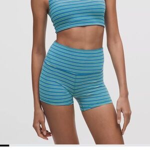 ISO:! lululemon athletica variegated twice stripe blue jacquard shorts